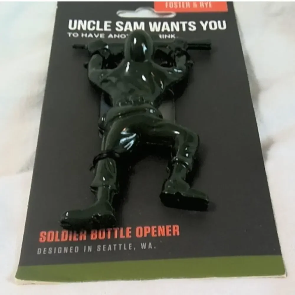 Foster & Rye Army Man Bottle Opener Green Zinc Alloy